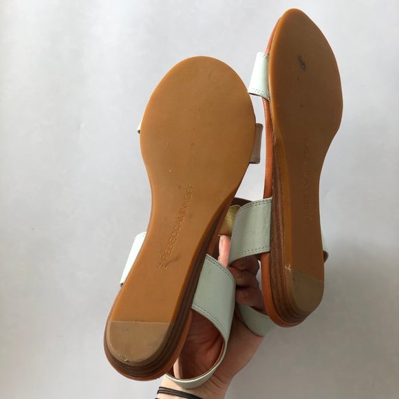 Rebecca Minkoff Mint Green and Gold Bazzle Sandal - Picture 4 of 7